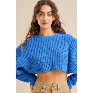 Altar'd State Kit Cropped Chenille Sweater Size Large